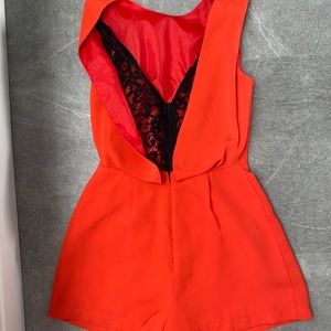 TOPSHOP lace back Romper